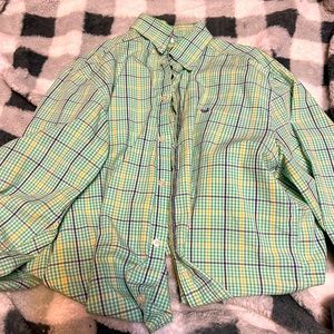 Southern Marsh Green Yellow Plaid Dress Shirt